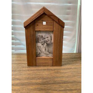 Giftcraft Pine Wood House Shaped 5x6 Photo Picture Frame NWT